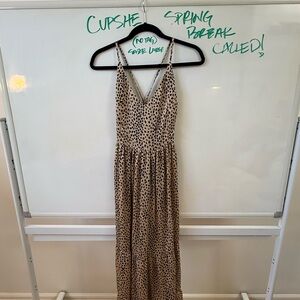 Cupshe Beige & Black Leopard Print Maxi Dress